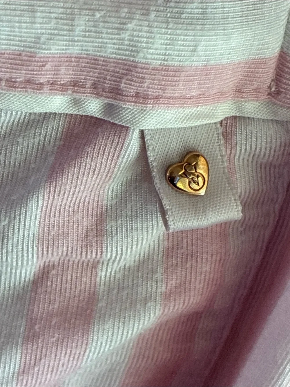 Victoria's Secret Pink and White Striped Button-Front Pajama Top